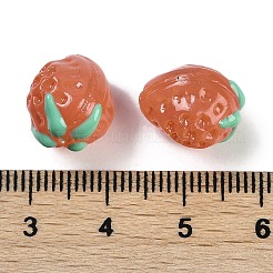 手作りランプワークビーズ連  苺  砂茶色  13~14x11.5~12x10~10.5mm  穴：1.2mm  約30個/連  15.55''（39.5センチメートル）&nbsp;LAMP-I027-10D