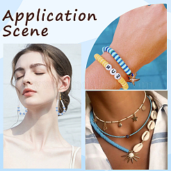 3 Strands Flat Round Handmade Polymer Clay Beads&nbsp;CLAY-SC0001-69D