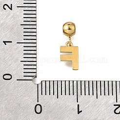 304ステンレススチールラインストーンペンダント  中にシリコーンを使って  イオンプレーティング（IP）高光沢  18KGP本金メッキ  文字F  13mm  ペンダント：7.5x4.5x1.5mm  穴：0.9mm&nbsp;STAS-H202-50G-F