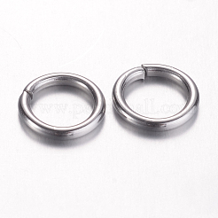 変色しにくい304ステンレススチール製オープン丸カン  ラウンド  ステンレス鋼色  8x1.2mm  17ゲージ  内径：5.6mm  約1052個/200g&nbsp;X-STAS-D438-03