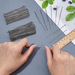 200個 2スタイル 304ステンレススチール 釣り用ループスピナーシャフト  ワイヤースピナーベイト  ルアー作り用サプリ  ステンレス鋼色  70x0.8mmと70x0.7mm  100個/スタイル&nbsp;AJEW-FH0002-54