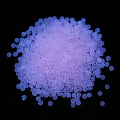 蓄光透明ガラスシードラウンドビーズ  穴なし/ドリルなし  グレードA  砂茶色  3~3.5mm  約7500個/袋&nbsp;GLAA-F124-D04-B
