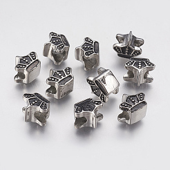 Ion Plating(IP) 304 Stainless Steel European Beads Enamel Settings&nbsp;STAS-J022-088AS