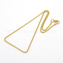 女性用 304 ステンレス ランタン チェーン ネックレス  カニカン付き  ゴールドカラー  17.7インチ（45cm）&nbsp;STAS-O037-85G