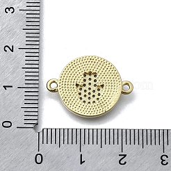 Hamsa Hand Connector Charms&nbsp;KK-V010-02G-02