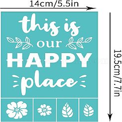 粘着性のシルクスクリーン印刷ステンシル  木に塗るため  DIYデコレーションTシャツ生地  ターコイズ  花柄  140x195mm&nbsp;DIY-WH0337-013