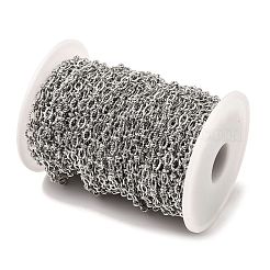 変色しない304ステンレススチールの楕円形リンクチェーン  ハンダ付け  ステンレス鋼色  6.5x4x0.8mm  約25m /ロール&nbsp;CHS-P018-23P
