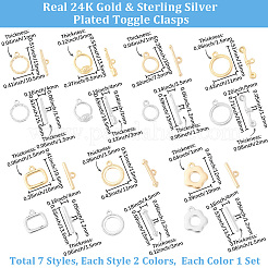14Pcs 7 Styles Eco-friendly Brass Toggle Clasps&nbsp;KK-BBC0027-83