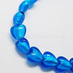 Handmade Silver Foil Glass Beads&nbsp;FOIL-R050-12x8mm-5