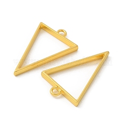 ラックメッキ合金三角形空枠ペンダント  UVレジンDIY用  エポキシ樹脂  プレスジュエリー  カドミウムフリー＆ニッケルフリー＆鉛フリー  ゴールドカラー  39x25x3.5mm  穴：3mm&nbsp;X-PALLOY-S047-09E-FF