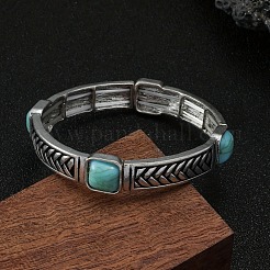Bohemian Alloy & Synthetic Turquoise Engraved Bangles for Women&nbsp;FS-WG3AF9F-01