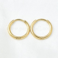 ラウンド 304 ステンレス フープ イヤリング  イオンプレーティング（ip）  14KGP本金メッキ  13x1.5mm&nbsp;EJEW-V005-01G-01