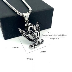 Retro Mythical 304 Stainless Steel Dragon Pendant Necklaces for Men Women&nbsp;XN5499