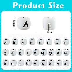 20Pcs Luminous Cube Letter Silicone Beads 12x12x12mm Square Dice Alphabet Beads with 2mm Hole Spacer Loose Letter Beads for Bracelet Necklace Jewelry Making&nbsp;JX437B