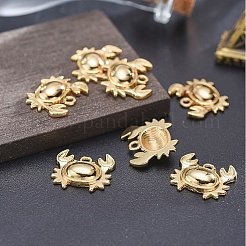 合金ペンダント  鉛フリー＆ニッケルフリー＆カドミウムフリー  カニ  18KGP本金メッキ  15x17x4mm  穴：1.6mm&nbsp;TIBEP-A040-040G-NR