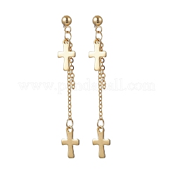 Brass Chains Long Dangle Stud Earrings for Women&nbsp;EJEW-JE06223
