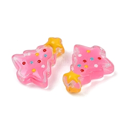 ガラスエナメルビーズ  クリスマスツリー  ピンク  18x15x7mm  穴：1.2mm&nbsp;X1-LAMP-S070-05D