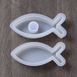 魚のキャンドルホルダーのシルエットシリコン型  キャンドル作り用  ホワイト  55x128x27mm&nbsp;LS-SIL-B050-01A