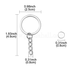 50Pcs Iron Split Key Rings&nbsp;IFIN-YW0003-42