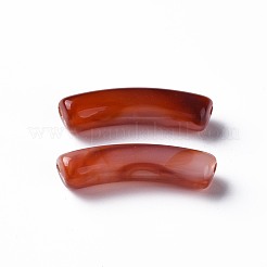 ツートンアクリルビーズ  天然石風  カーブチューブ  ファイヤーブリック  31x9.5x7.5mm  穴：1.8mm  約345個/500g&nbsp;MACR-S272-78C