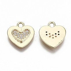 Brass Micro Pave Clear Cubic Zirconia Charms&nbsp;KK-S356-223G-NF
