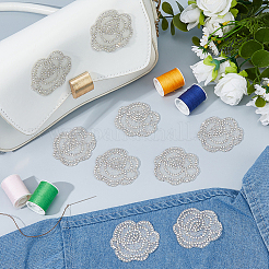 20Pcs Flower Crystal Rhinestone Sew on Cloth Patches&nbsp;PATC-FH0001-34A