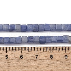 天然ブルーアベンチュリンビーズ ビーズ連売り  キューブ  染め＆加熱  3.5~4.5x3.5~4.5x3.5~4.5mm  穴：1~1.2mm  約90~96個/連  15.24~15.55''（38.7~39.5センチメートル）&nbsp;G-G002-A11