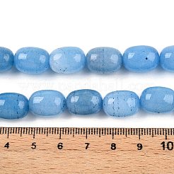 樽型の染色された天然アクアマリンビーズ連売り  コーンフラワーブルー  14x10mm  穴：1.2mm  約28個/連  15.47''（39.3センチメートル）&nbsp;G-S114-25-01