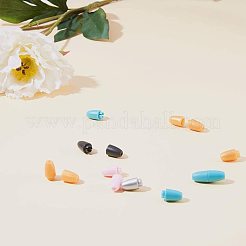 プラスチック離脱クラスプ  ゴムシリコーンの歯がひものネックレスのための  ミックスカラー  24x9mm  穴：2.5mm&nbsp;KY-PH0007-11