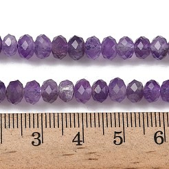 天然石アメジストビーズ連売り  多面カット  ロンデル  パープル  5.5~6.5x4.5mm  穴：1mm  約91~94個/連  15.35''（39cm）〜15.43''（39.2cm）&nbsp;G-D344-A37-01