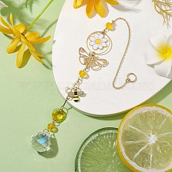 Alloy Butterfly Bee Flower Hanging Ornaments&nbsp;HJEW-TA00213