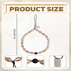 1Pc Stainless Steel & Glass Beads Mobile Straps&nbsp;AJEW-LP0005-91A