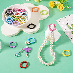 28Pcs 14 Colors Baking Paint Zinc Alloy Spring Gate Rings&nbsp;FIND-TA0010-21