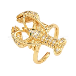 Brass Micro Pave Cubic Zirconia Cuff Rings&nbsp;LS-RJEW-C145-01A-G