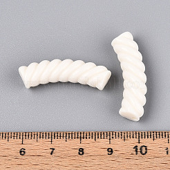 不透明なアクリルビーズ  ツイスト  カーブチューブ  古いレース  33x12x8.5mm  穴：1.6mm  約308個/500g&nbsp;OACR-A016-03L