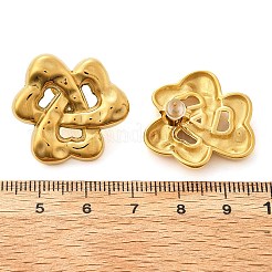 304ステンレススチールスタッドピアス  18KGP本金メッキ  花  24x25.5mm&nbsp;EJEW-V016-02G-02