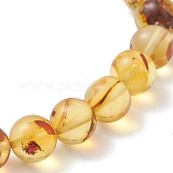 Natural Amber Round Beads Stretch Bracelets for Women Men&nbsp;BJEW-JB13379