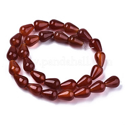 天然石カーネリアンビーズ連売り  ティアドロップ  13~14x10mm  穴：1.5mm  約28個/連  14.84インチ（37.7cm）&nbsp;G-N326-74