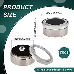 Alloy Loose Diamond Boxes&nbsp;CON-WH0104-11B-P