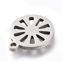 変色しにくい201ステンレススチールチャーム  レーザー切断  レモン  ステンレス鋼色  12x10x1mm  穴：1.2mm&nbsp;STAS-A047-08P