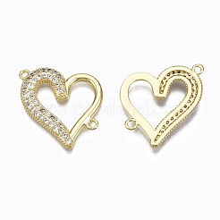 Brass Micro Pave Clear Cubic Zirconia Links Connectors&nbsp;ZIRC-N039-113-NF