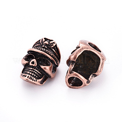 真鍮ビーズ  スカル  ミックスカラー  19.5x13x12.5mm  穴：5mm&nbsp;KK-G360-03