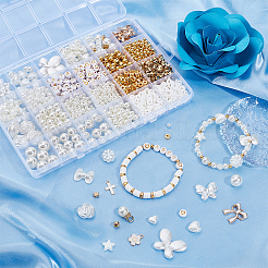 DIYジュエリー作りパーツキット  アクリルビーズ入り  プラスチックチャーム  ポリマークレイビーズ  合金エナメルチャーム  ミックスカラー&nbsp;DIY-BM0001-08