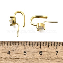 スターリングシルバーキュービックジルコニアペンダントベイル925個  18KGP本金メッキ  18x6x10mm  穴：1.5mm&nbsp;STER-R011-08G