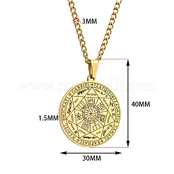 合金7大天使ペンダント304ステンレススチールツイストチェーンネックレス（男性用）  ゴールドカラー  23.62インチ（60cm）&nbsp;FS-WGBECA1-02