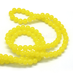 Baking Paint Imitation Jade Glass Round Bead Strands&nbsp;X-DGLA-Q021-10mm-24