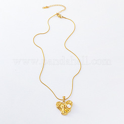 3Pcs Stainless Steel & Imitation Pearl Textured Heart Pendant Necklaces for Women&nbsp;YT7025