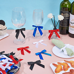 80Pcs 4 Colors Polyester Packaging Ribbon Bows&nbsp;AJEW-AR0002-81