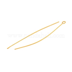 イオンプレーティング（IP）304ステンレススチールアイピン  ゴールドカラー  50mm  穴：1.9x2mm  ピン：0.6mm&nbsp;LS-X-STAS-G075-17G-04