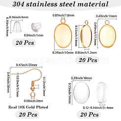 20Pcs 304 Stainless Steel Earring Hooks&nbsp;STAS-SP0002-04G